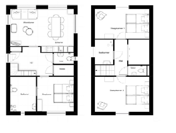 Plattegrond Villa Ehzerburg Type 1 - voor max. zes personen