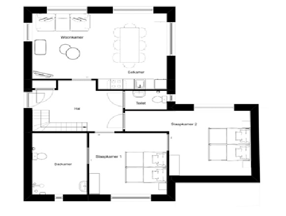 Plattegrond Villa Ehzerburg Type 2 - voor max. acht personen